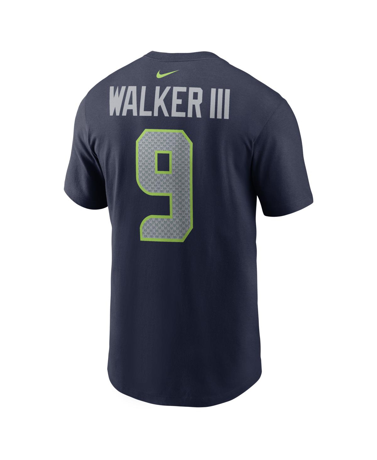 Nike Men's Kenneth Walker Iii College Navy Seattle Seahawks Super Bowl Lx Patch Name Number T-Shirt