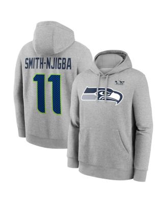 Men's Jaxon Smith-Njigba Heather Gray Seattle Seahawks Super Bowl LX Patch Name & Number Hoodie
