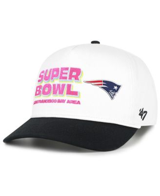 Men's White/Black New England Patriots Super Bowl LX Stacked Hitch Adjustable Hat