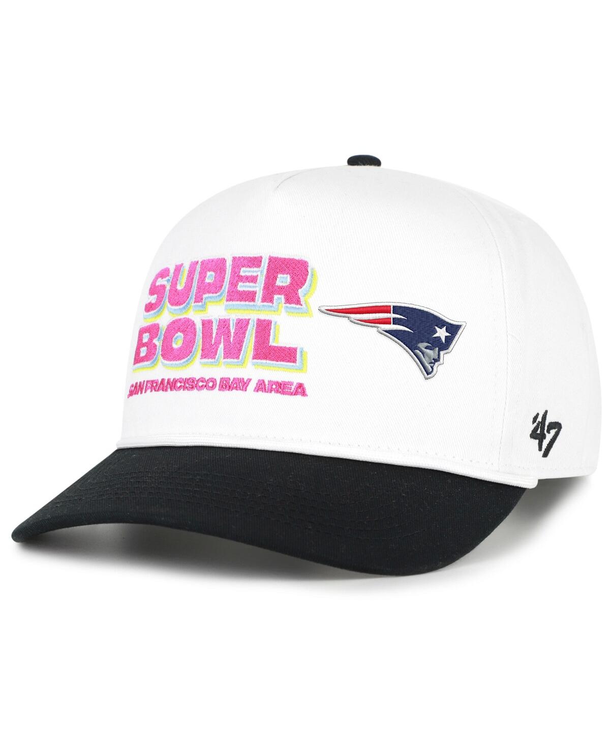'47 Brand Men's White/Black New England Patriots Super Bowl Lx Stacked Hitch Adjustable Hat