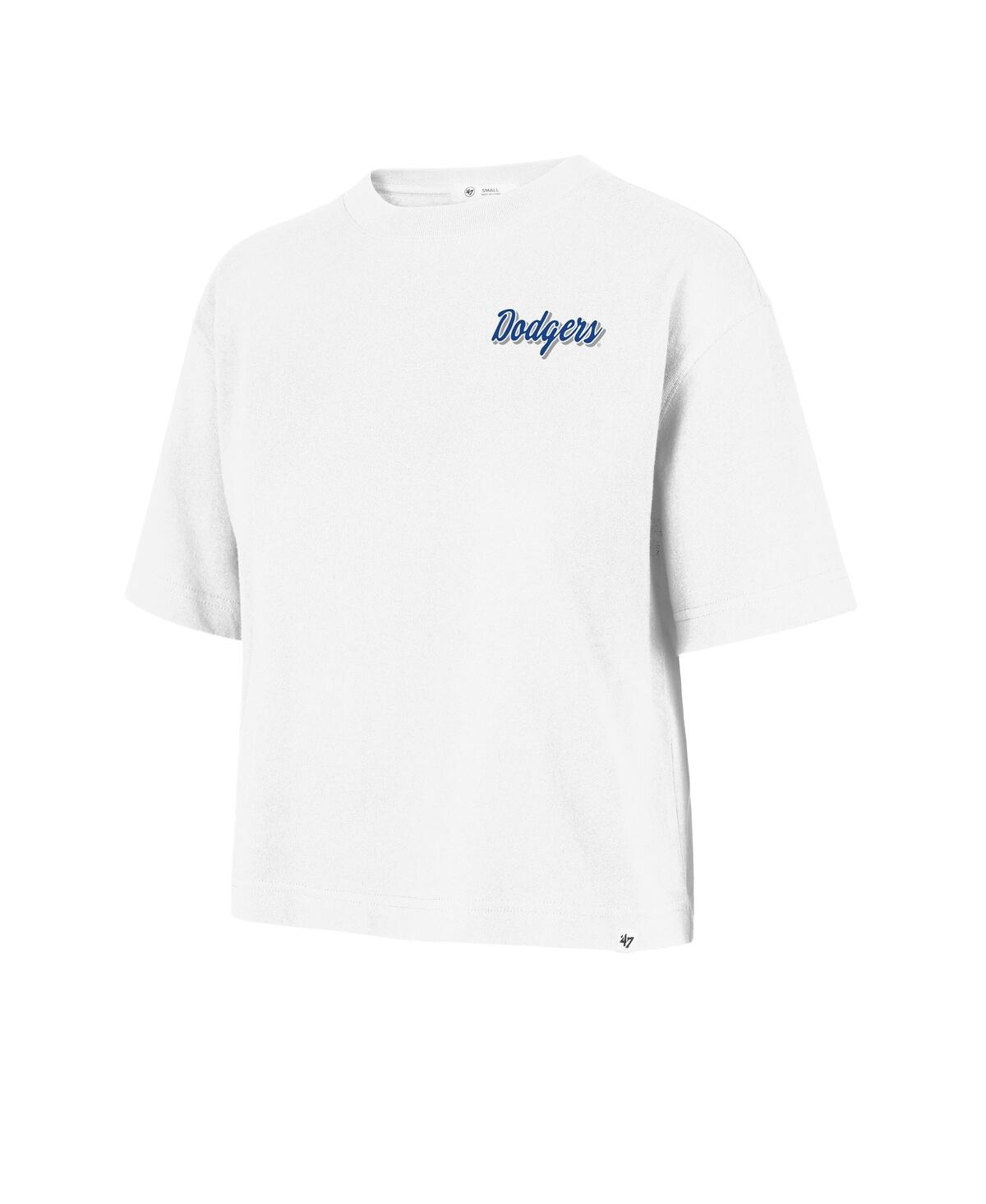 47 Brand Women's White Los Angeles Dodgers Collage Script Reed City T-Shirt