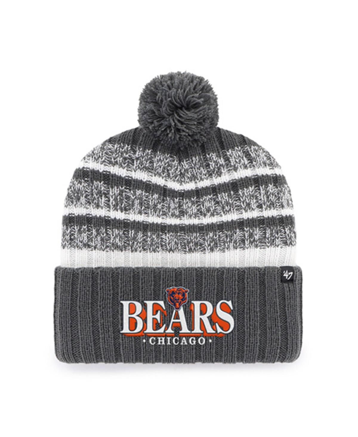 '47 Brand Men's Charcoal Chicago Bears Tavern Cuffed Knit Hat with Pom
