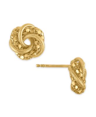 Textured Bead Stud Earrings in 10k Gold