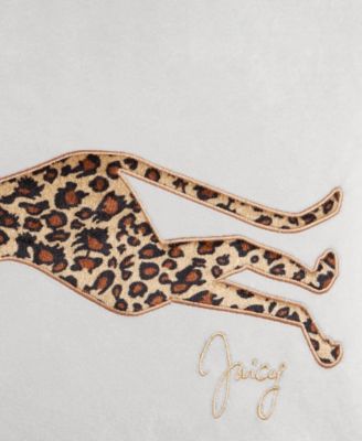 Embroidered Velvet Cheetah Decorative Pillow, 18" x 18"