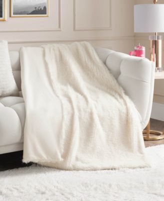 Eyelash Solid Faux Fur Throw, 50" x 70"