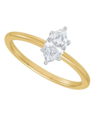 IGI Certified Lab Grown Diamond Solitaire Engagement Ring (1/2 ct. t.w.) in 14k White Gold or 14k Two Tone Gold
