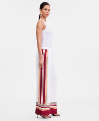 Women's Printed Pull-On Wide-Leg Pants