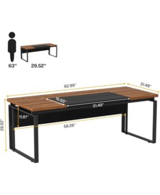 63" Computer Desk Home Office Desk Writing Table for Workstation