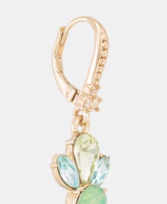 Crystal Cluster Flower Double Drop Earrings