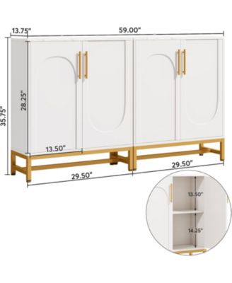 Buffet Cabinet with 4 Doors and Adjustable Shelves