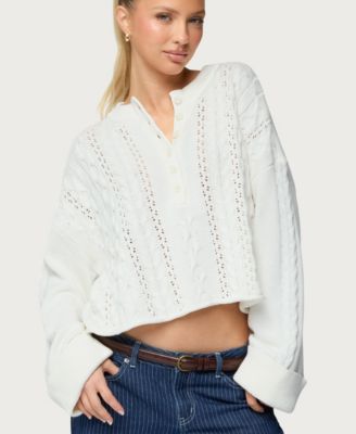 Women's Marianna Button Cable Knit Sweater
