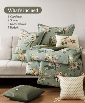 Salara Vintage Floral 7-Pc. Comforter Set, Queen