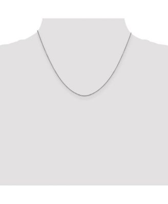 Solid 18k White Gold Italian Polished 0.9mm Cable Chain Necklace