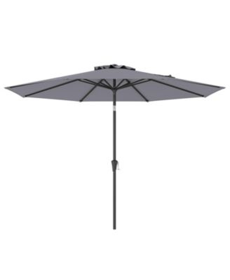 Patio Heavy Duty Market Umbrella w/ Tilt Mechanism Crank Handle 8 Sturdy Ribs Outdoor