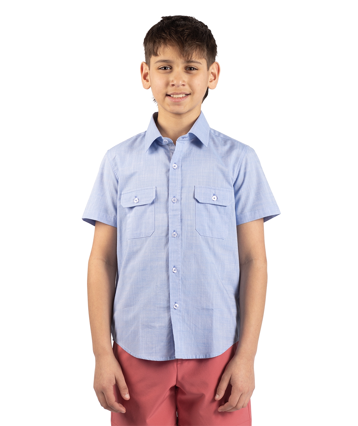 TailorByrd Big Boys Signature Chambray Short Sleeve Shirt