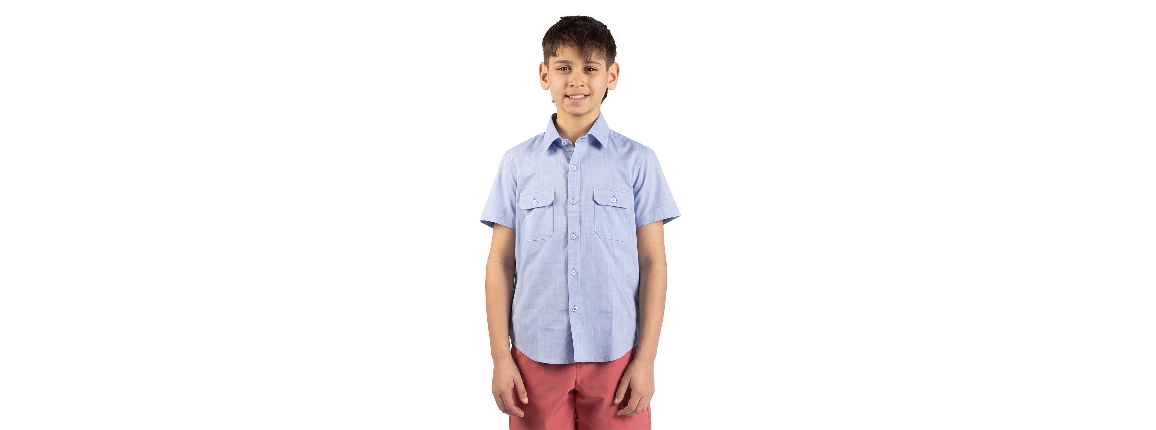 TailorByrd Big Boys Signature Chambray Short Sleeve Shirt