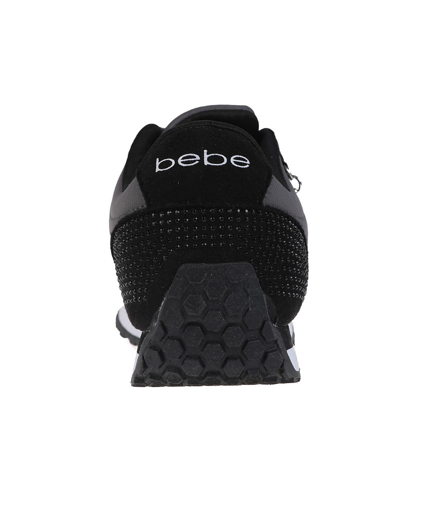 Женские кроссовки Bebe Sneaker with Embellised Upper and Dangle Charm, цвет: Чёрный / Серый — фото 3