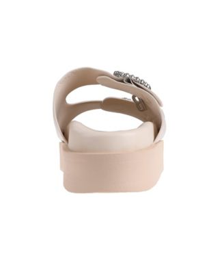 Women's with Rhinestone Round Buckles and Dangles B Charm Sandal