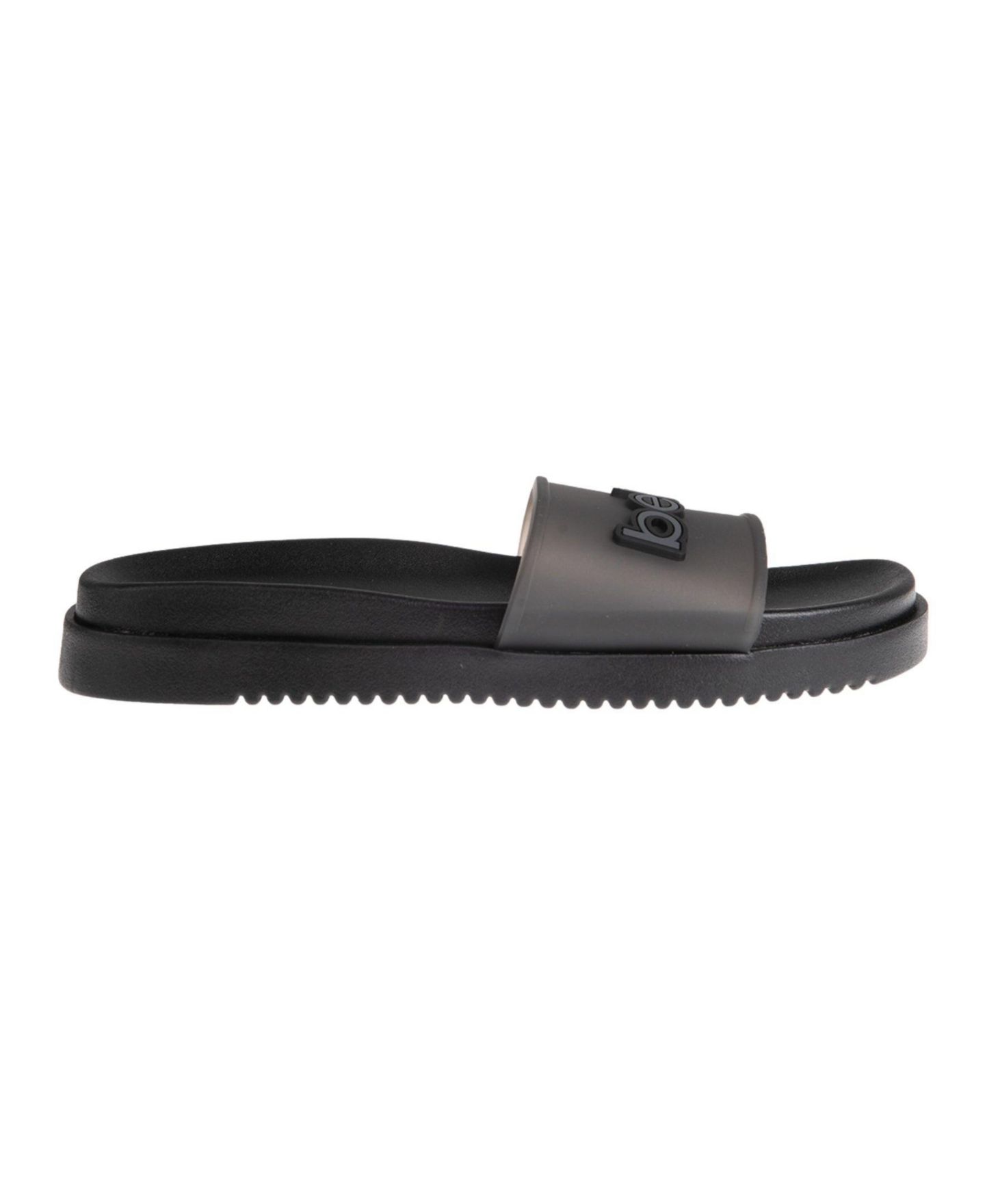 Женские сандалии Bebe Sandal with Translucent Upper and Rubber Logo Patch, цвет: Чёрный / Серый — фото 2