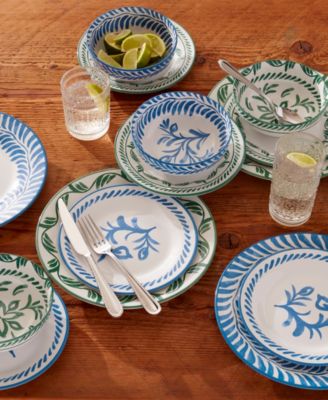 Borderless Blue 12-Piece Dinnerware Set, Service for 4