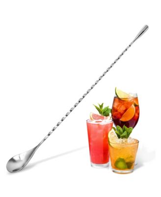 Premium 12 Inch Stainless Steel Cocktail Spoon - Long Attractive Spiral Design for Layering Drinks