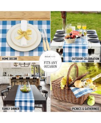 Thick Poly Cotton Buffalo Plaid Table Runners for Decor, Dining Table, Indoor & Outdoor (14"x72")