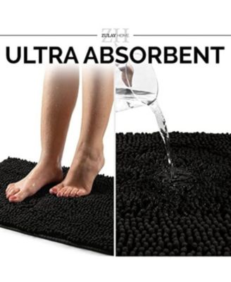 Soft Shaggy Microfiber Ultra Absorbent Bathroom Rug (17"x24")