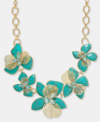 Flower Statement Necklace, 28" 
