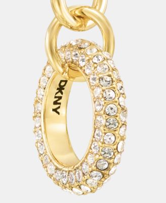 Gold-Tone Crystal Pav&eacute; Circle Double Drop Earrings