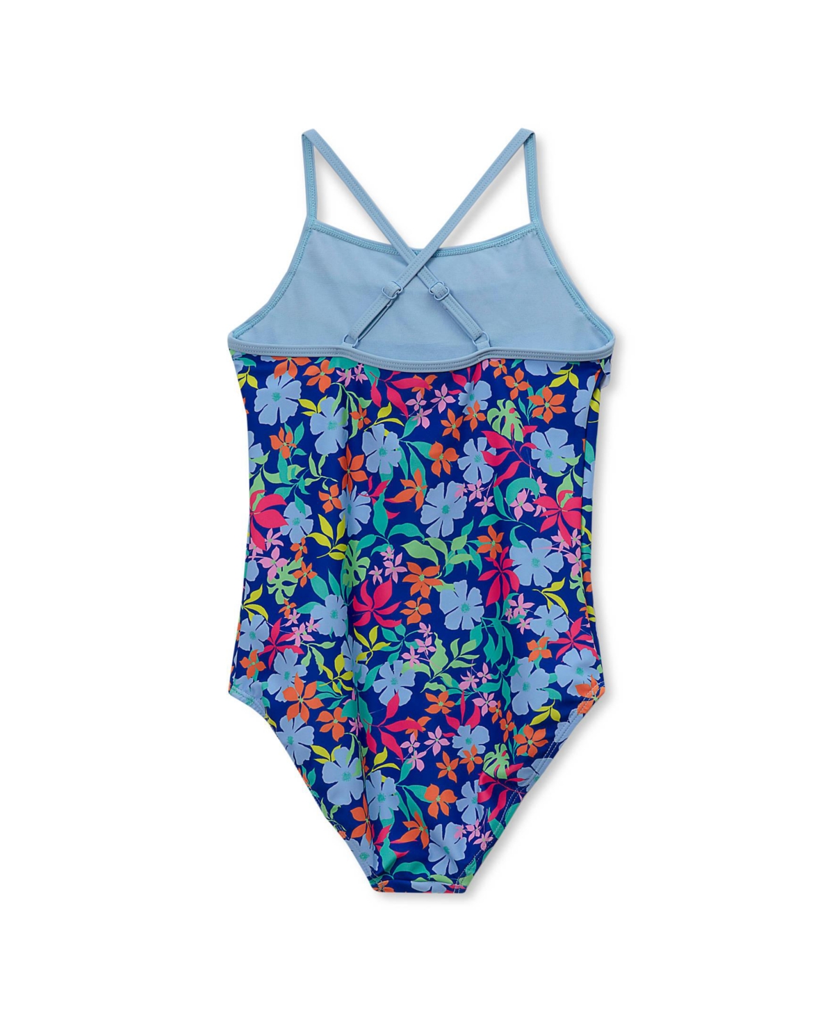 Lands' End Girls Chlorine Resistant X-Back Ruffle One Piece Swimsuit