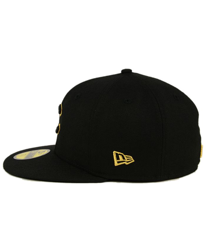 New Era Chicago Cubs Black On Metallic Gold 59FIFTY Fitted Cap - Macy's
