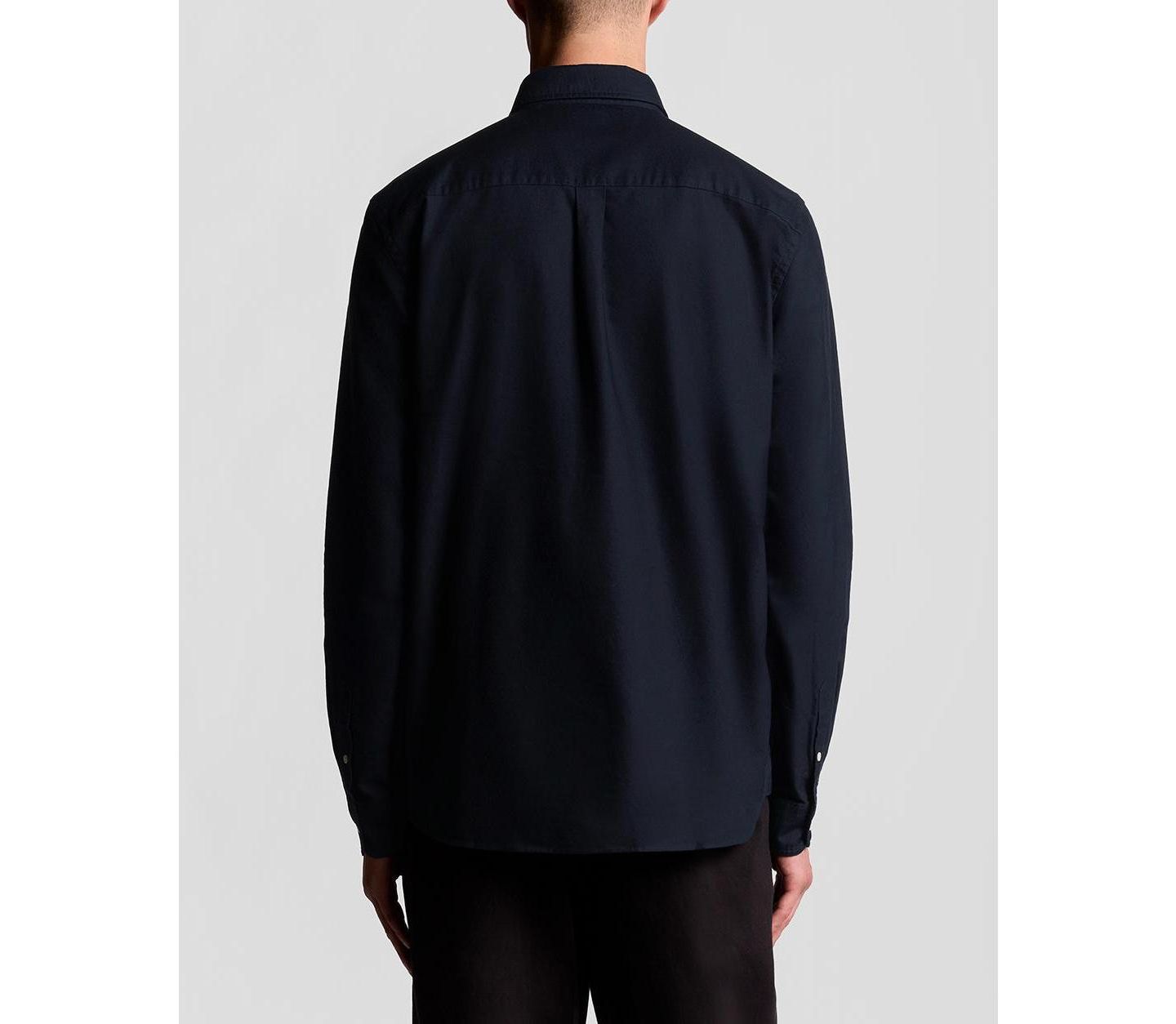 Мужская рубашка Lyle & Scott Plain Oxford, цвет: Тёмный тёмно-синий — фото 8