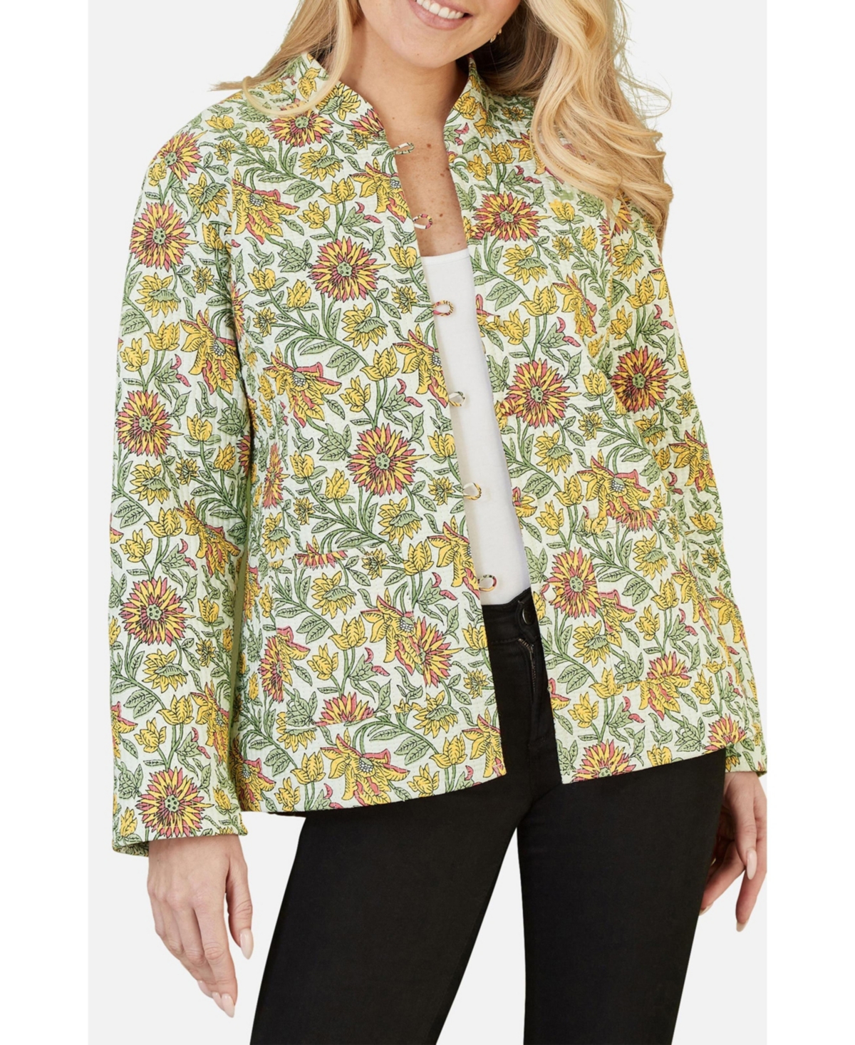 Yumi Women's Sunflower Reversible Quilted Jacket