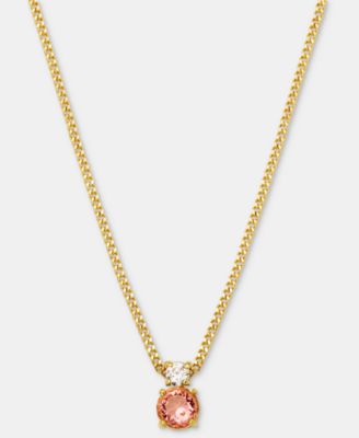 Cubic Zirconia Pendant Necklace, 16" + 3" extender