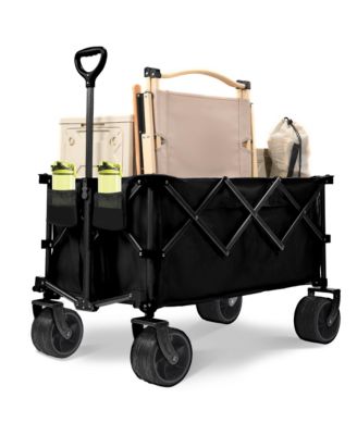 Convertible Folding Heavy Duty Wagon Cart - All-Terrain Wheels, Adjustable Handle, 450lbs Capacity for Camping, Garden and Outdoor Transport