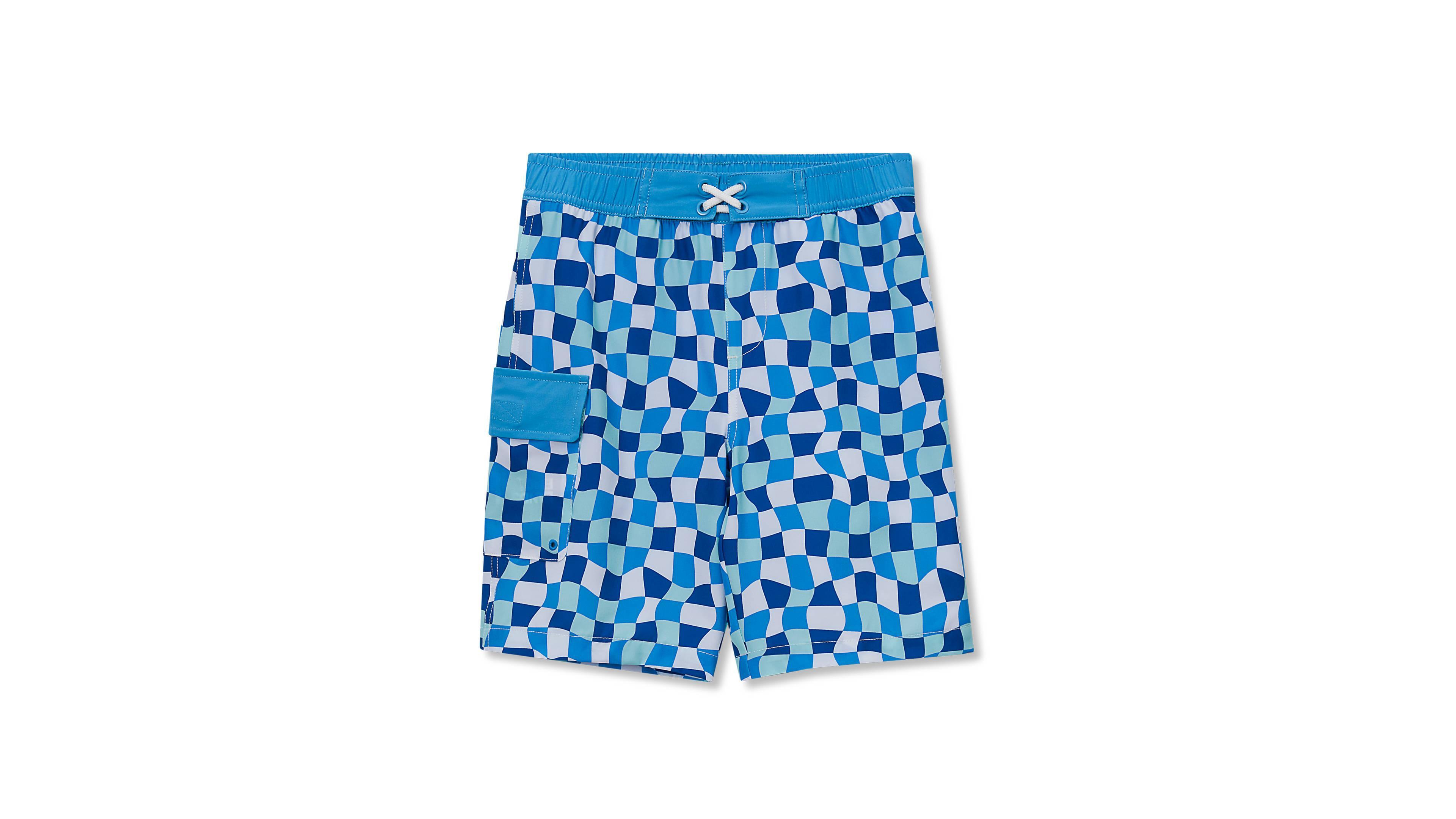 Lands' End Boy Child Chlorine Resistant Stretch Printed Hydroliner Board Swim Trunks