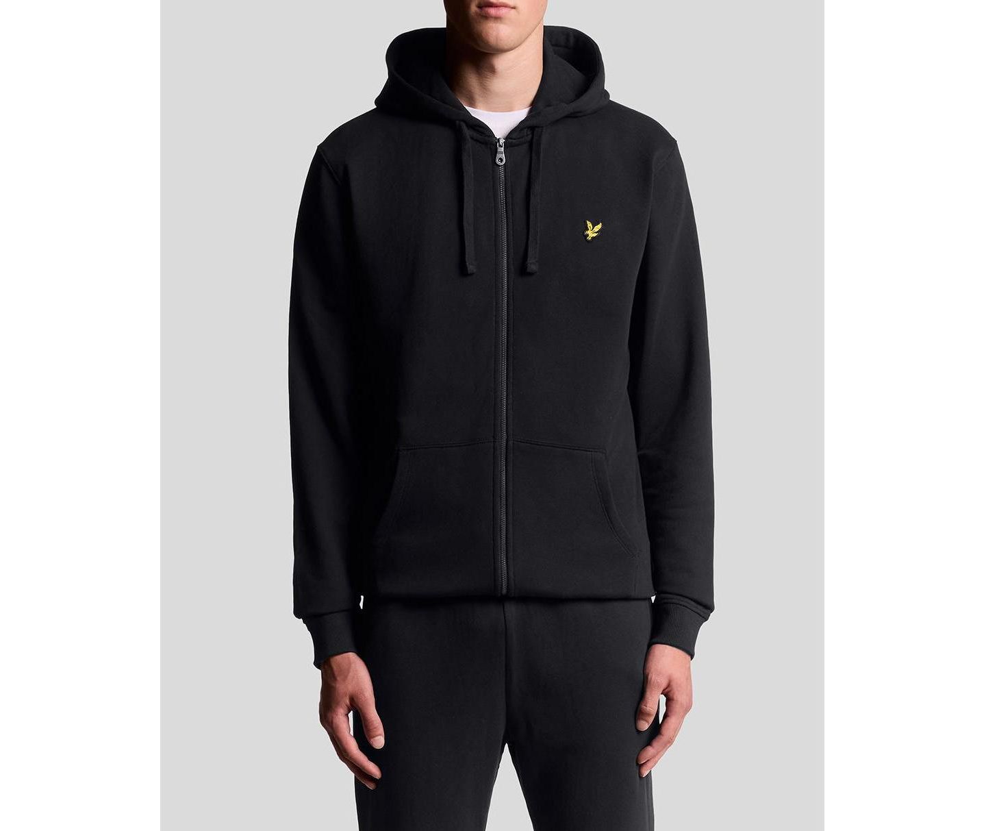 Мужское худи Lyle & Scott Zip Through, цвет: Угольно-чёрный — фото 6