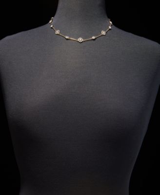 Crystal Station Collar Necklace, 16" + 3" extender