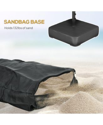 Spacious Outdoor Umbrella,Double-sided Outdoor Patio Umbrella,with Solar Lights and Base,Dining Table Umbrella Push Button Tilt