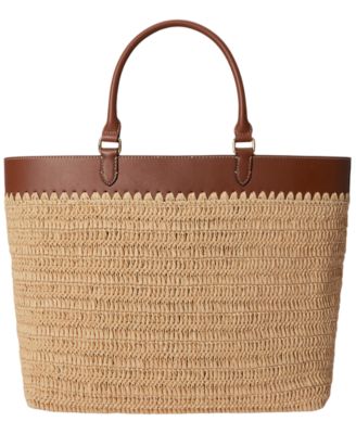 Leather Straw Extra-Large Kyla Tote Bag 