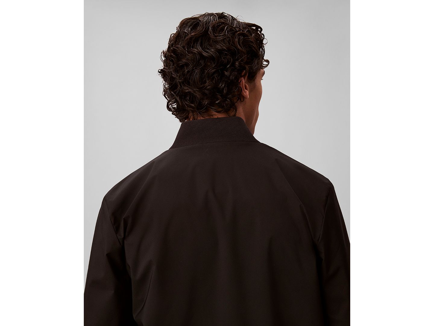 Мужская куртка Calvin Klein Birdseye Round Collar Bomber, цвет: Чёрный — фото 6