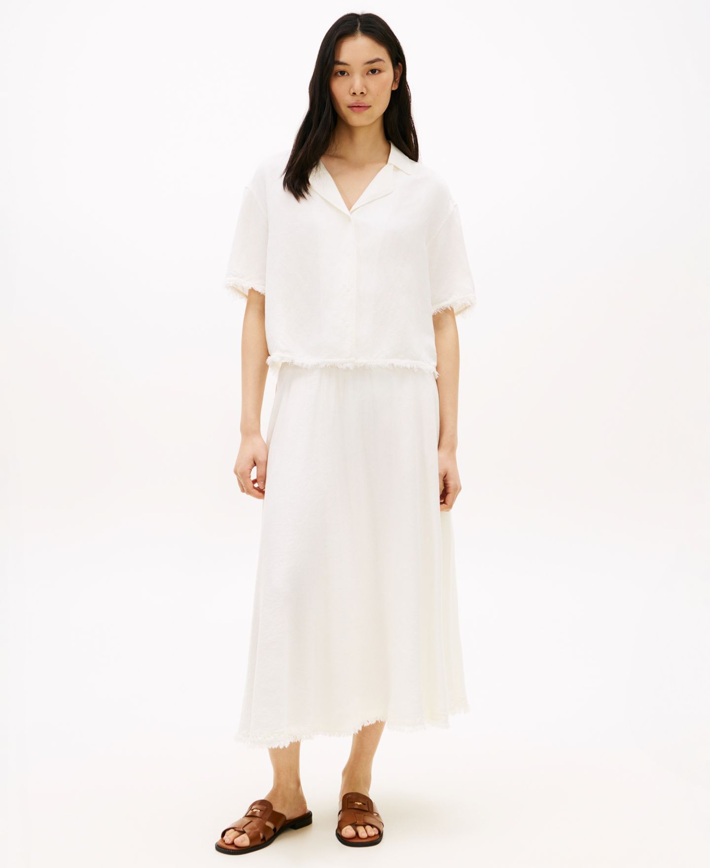 Женская юбка Tommy Hilfiger Pull-On Midi, цвет: Слоновая кость шёлковый — фото 2
