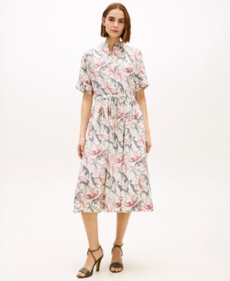 Women's Essential Collared Midi Shirt Dress
