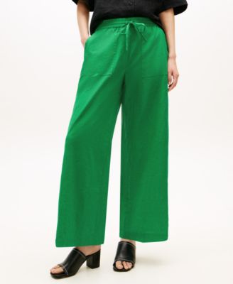 Women's Linen Wide-Leg Pull-On Pants