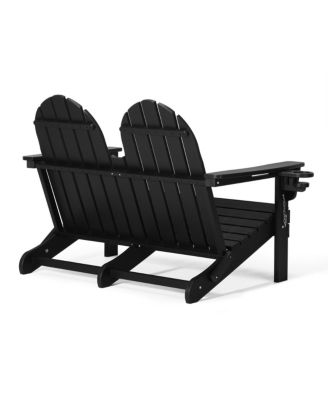 Outdoor Patio HDPE Folding Adirondack Garden Bench