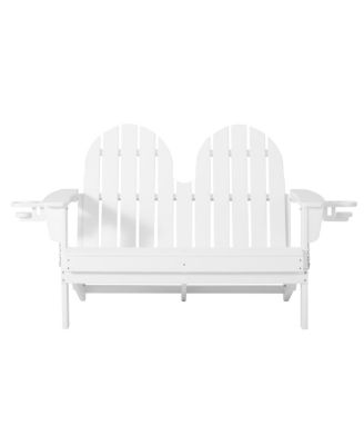 Outdoor Patio HDPE Folding Adirondack Garden Bench