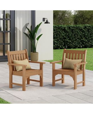 Outdoor Patio HDPE Adirondack Dining Arm Chairs Set of 2