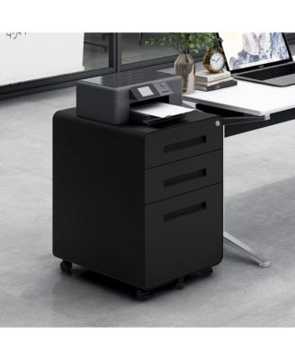 3 Drawer Mobile File Cabinet, Under Office Desk Metal Filing Cabinet with 5 Wheels, Versatile Storage Cabinet for Legal/Letter/A4 Files