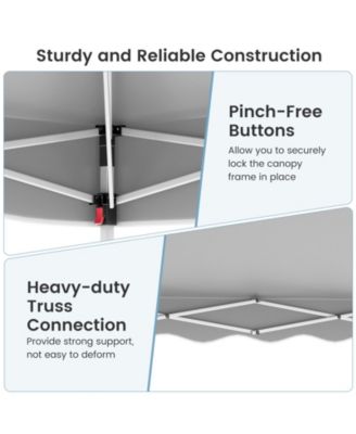 Foldable 10x10 ft Pop-Up Canopy Tent with Wheeled Carry Bag