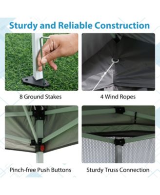 11x11 ft Pop-Up Gazebo with Mesh Netting & Double Roof